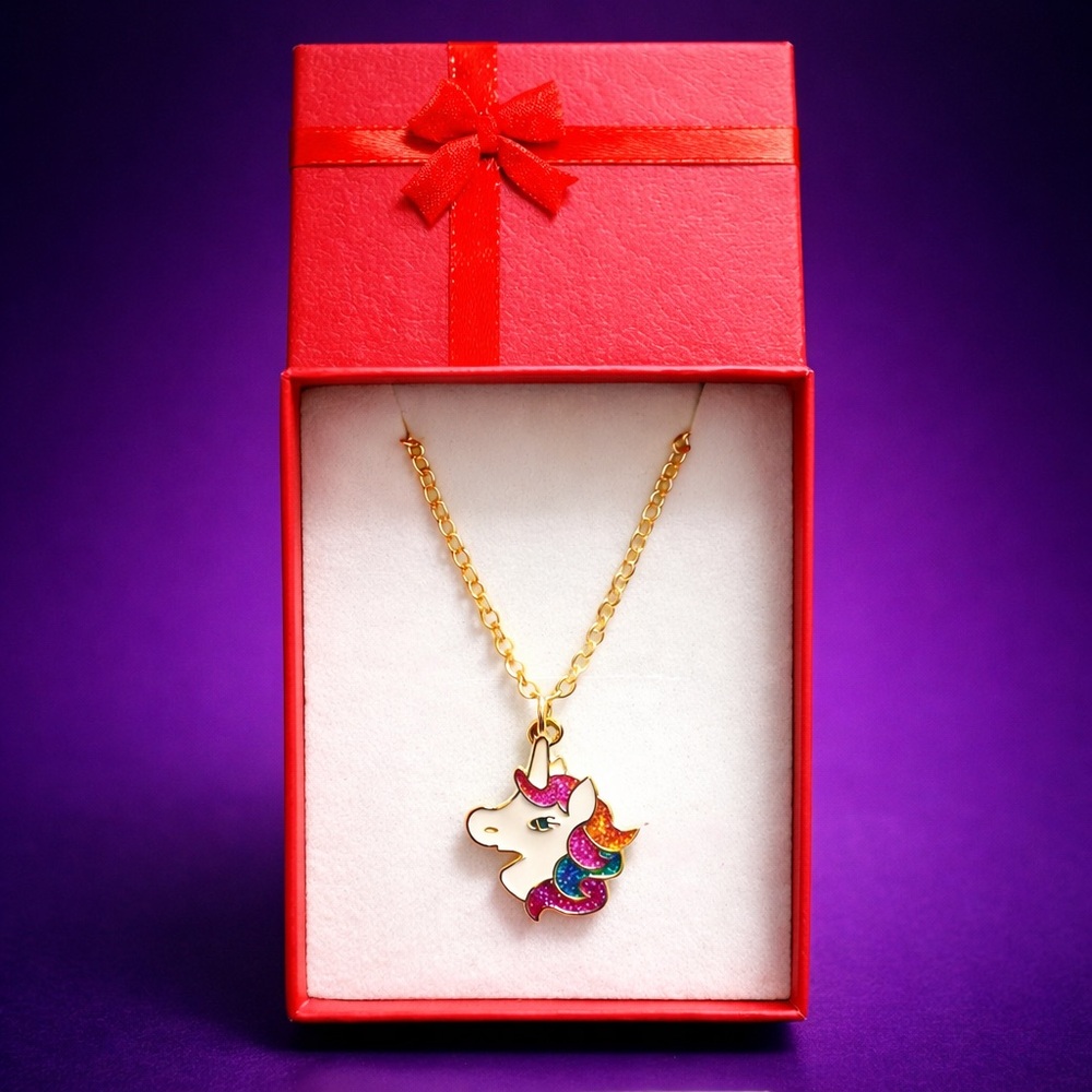 Unicorn Princess Glitter Necklace in Gift Box